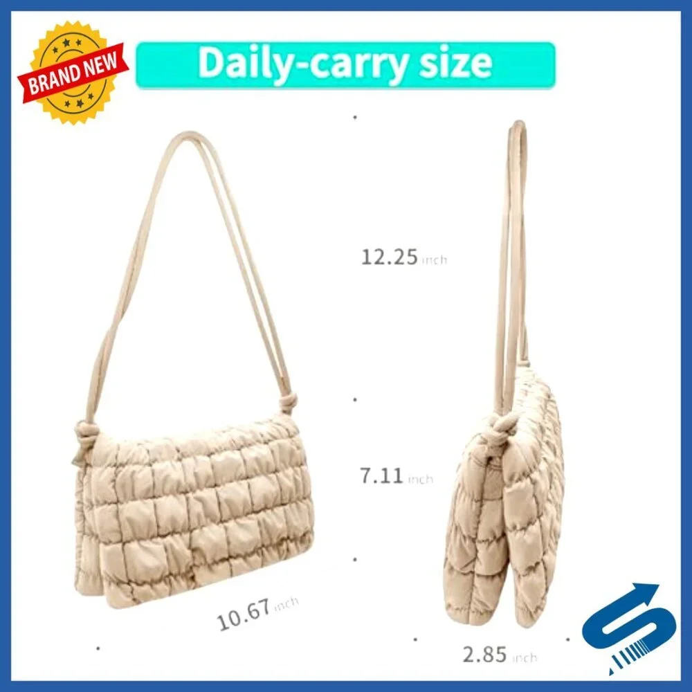 Small Waterproof Hobo Shoulder Bag with Adjustable Strap, Magnetic Closure